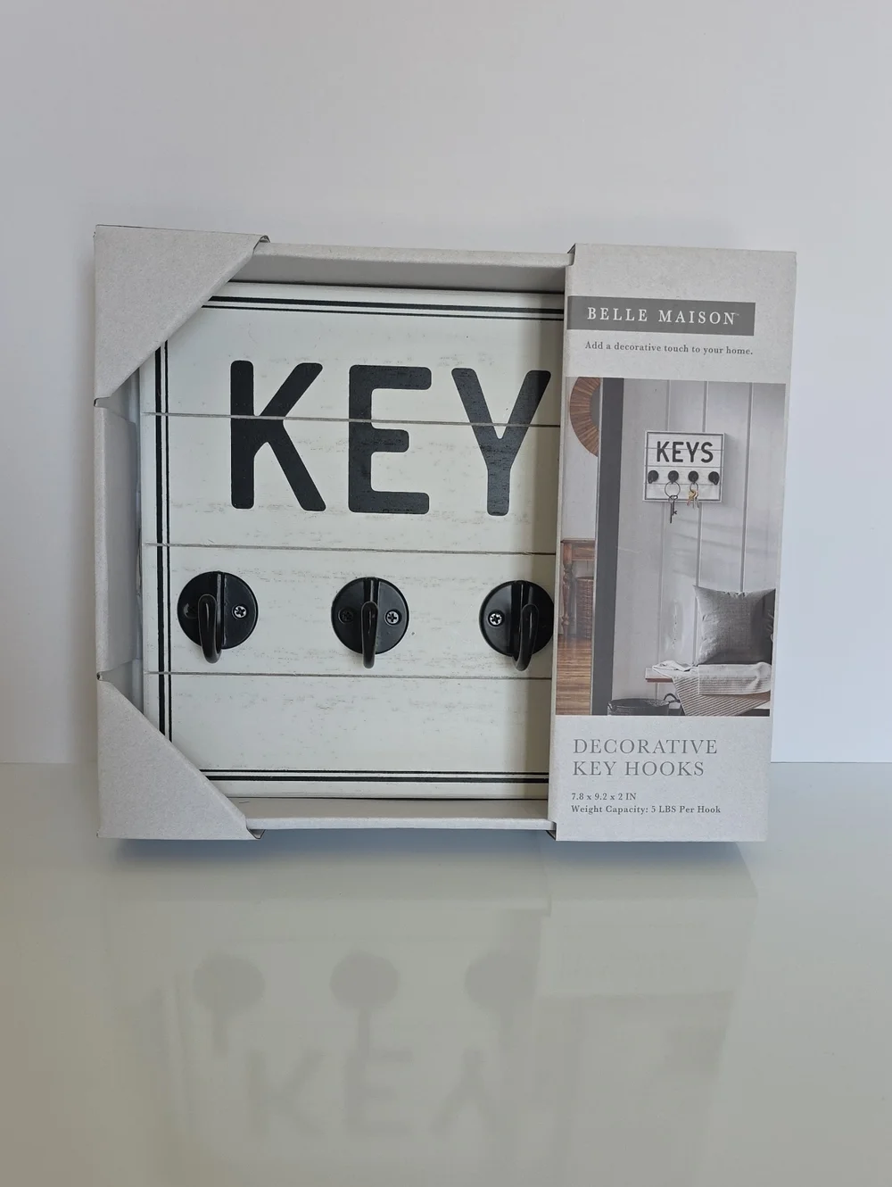 Belle Maison White Wall-Mount Key Hooks
